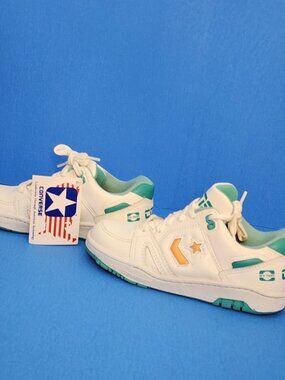 VTG 1993 Converse CONS Hy-Test Safety Shoes Made in USA NOS Teal Orange Men 6